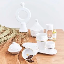 Chabi Chic Beurrier / Boite à Sucre Blanc Or D10cm - Empreintes 11 Chabi Chic Beurrier / Boite à Sucre Blanc Or D10cm - Empreintes -Côté Table Store d2644 amb hd fds cat23 30a1804